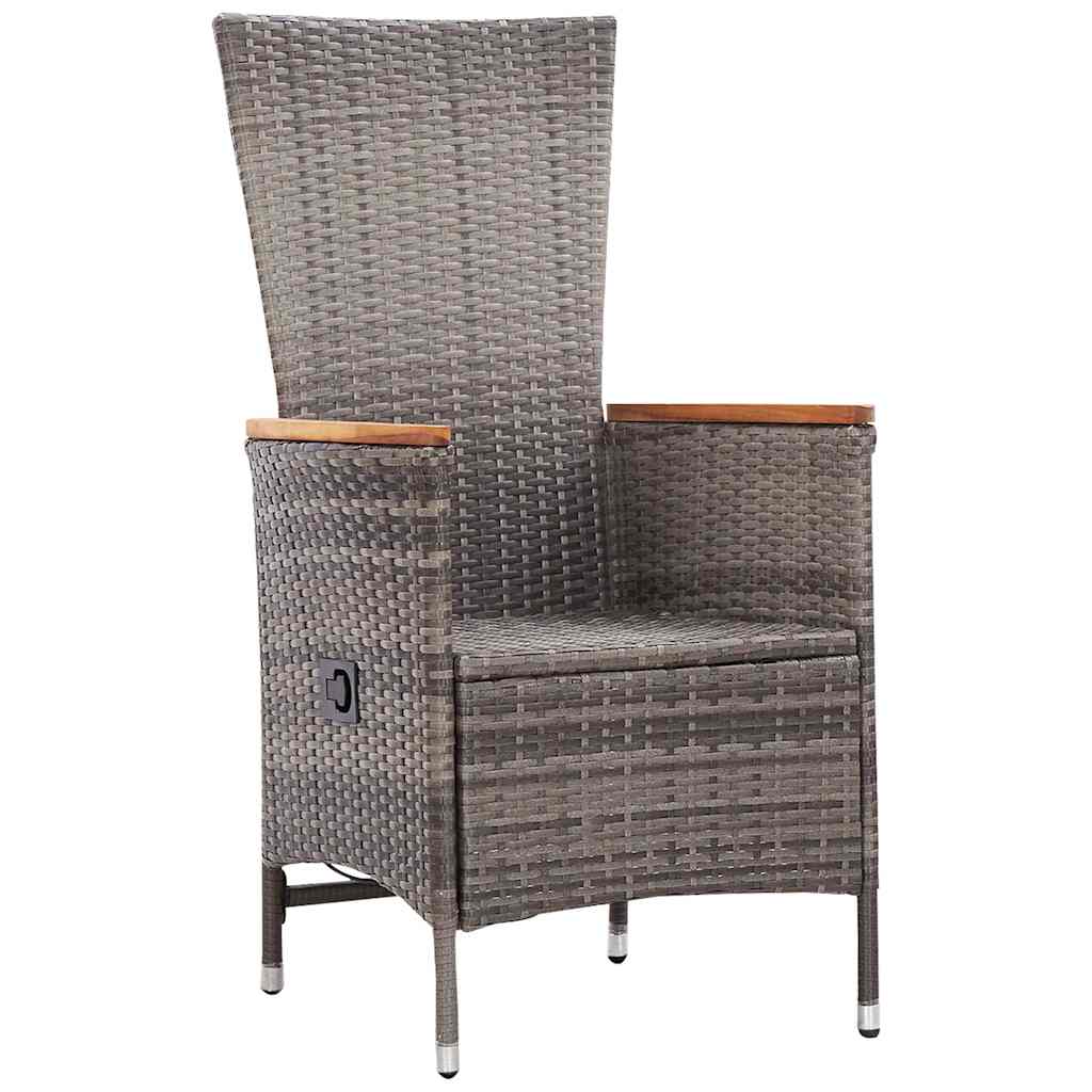 vidaXL 7-delige Tuinset poly rattan zwart