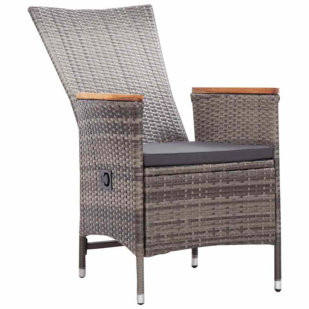 vidaXL 7-delige Tuinset poly rattan zwart