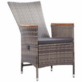 vidaXL 7-delige Tuinset poly rattan zwart