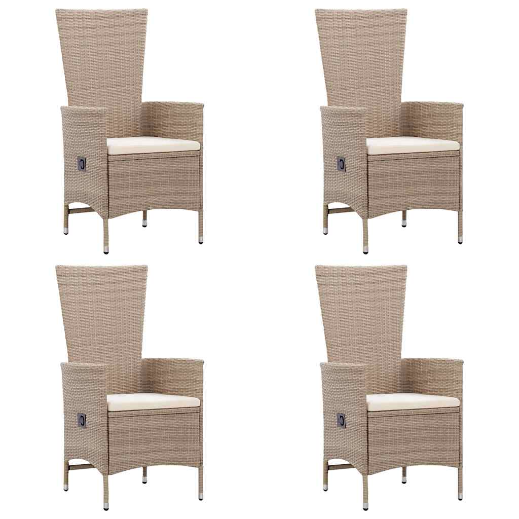 vidaXL 7-delige Tuinset poly rattan zwart