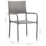 vidaXL 7-Piece Garden Dining Set Poly Rattan Anthracite