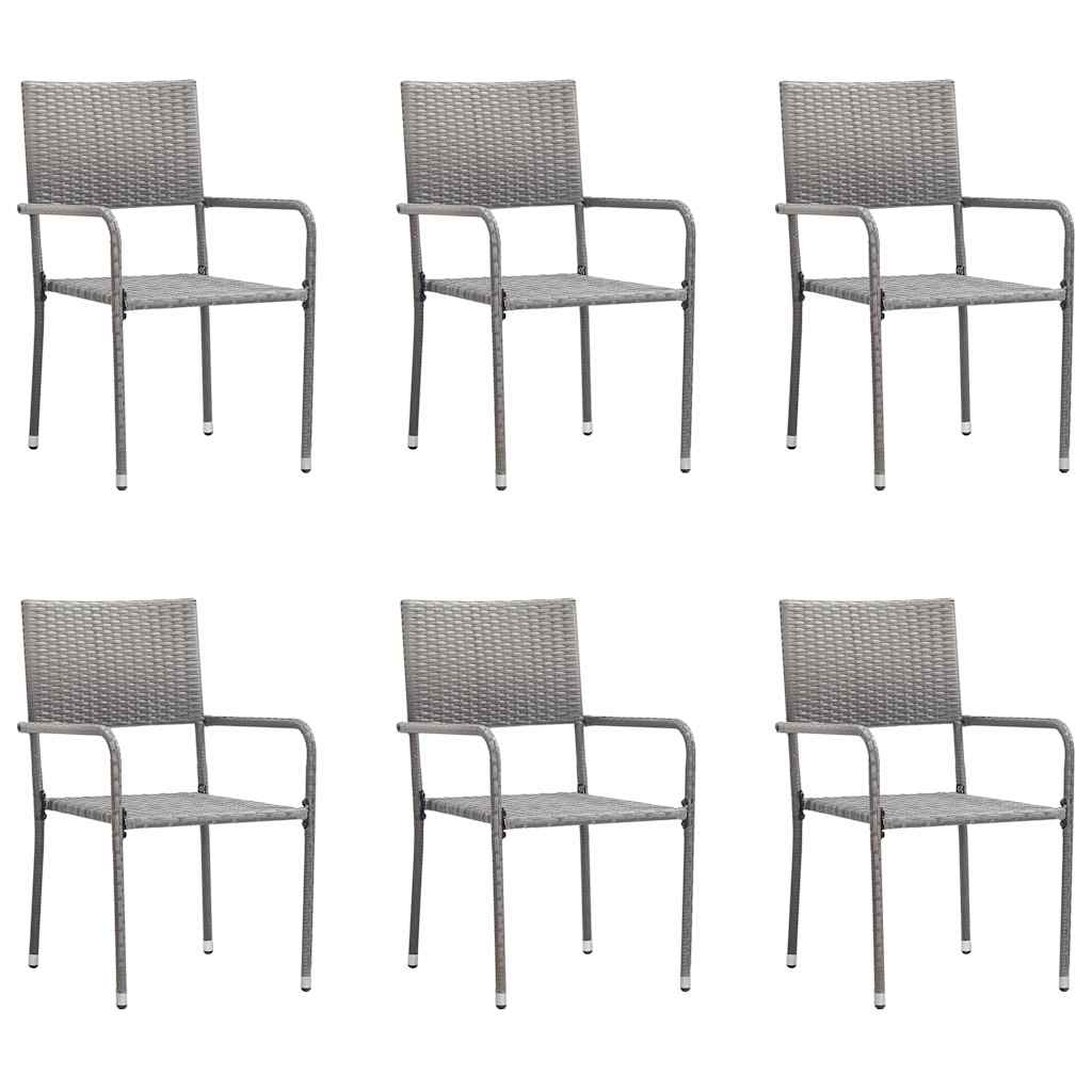 vidaXL 7-Piece Garden Dining Set Poly Rattan Anthracite