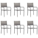 vidaXL 7-Piece Garden Dining Set Poly Rattan Anthracite