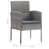 vidaXL 7-delige Tuinset poly rattan zwart