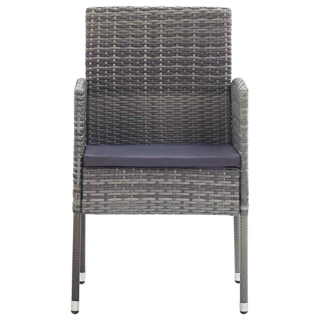 vidaXL 7-delige Tuinset poly rattan zwart