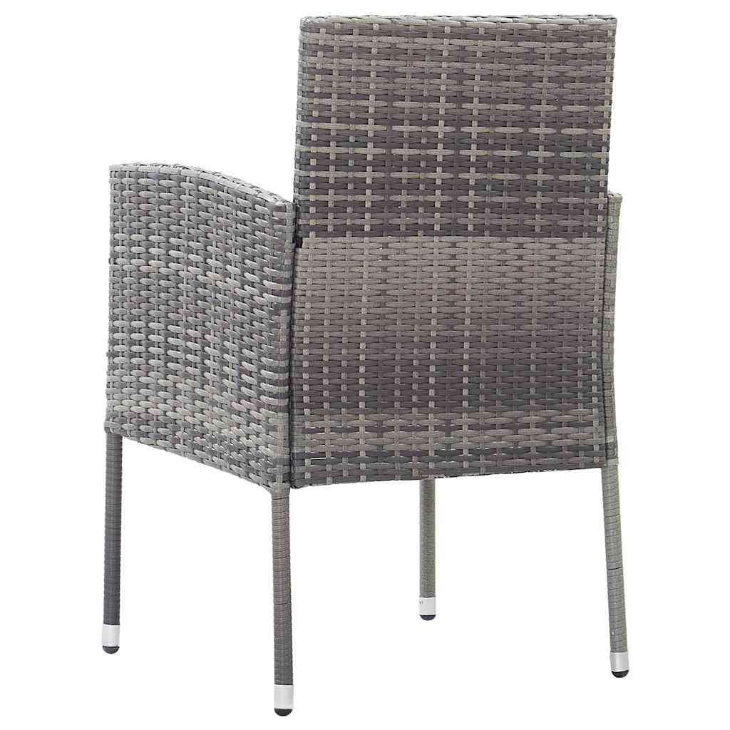 vidaXL 7-delige Tuinset poly rattan zwart