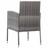 vidaXL 7-delige Tuinset poly rattan zwart