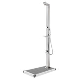 vidaXL Outdoor Shower with Brown Base 225 cm Stainless Steel