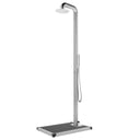 vidaXL Buitendouche met bruine basis 230 cm roestvrij staal
