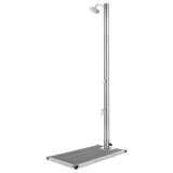 vidaXL Outdoor Shower with Brown Base 220 cm Stainless Steel