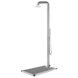 vidaXL Buitendouche met bruine basis 230 cm roestvrij staal