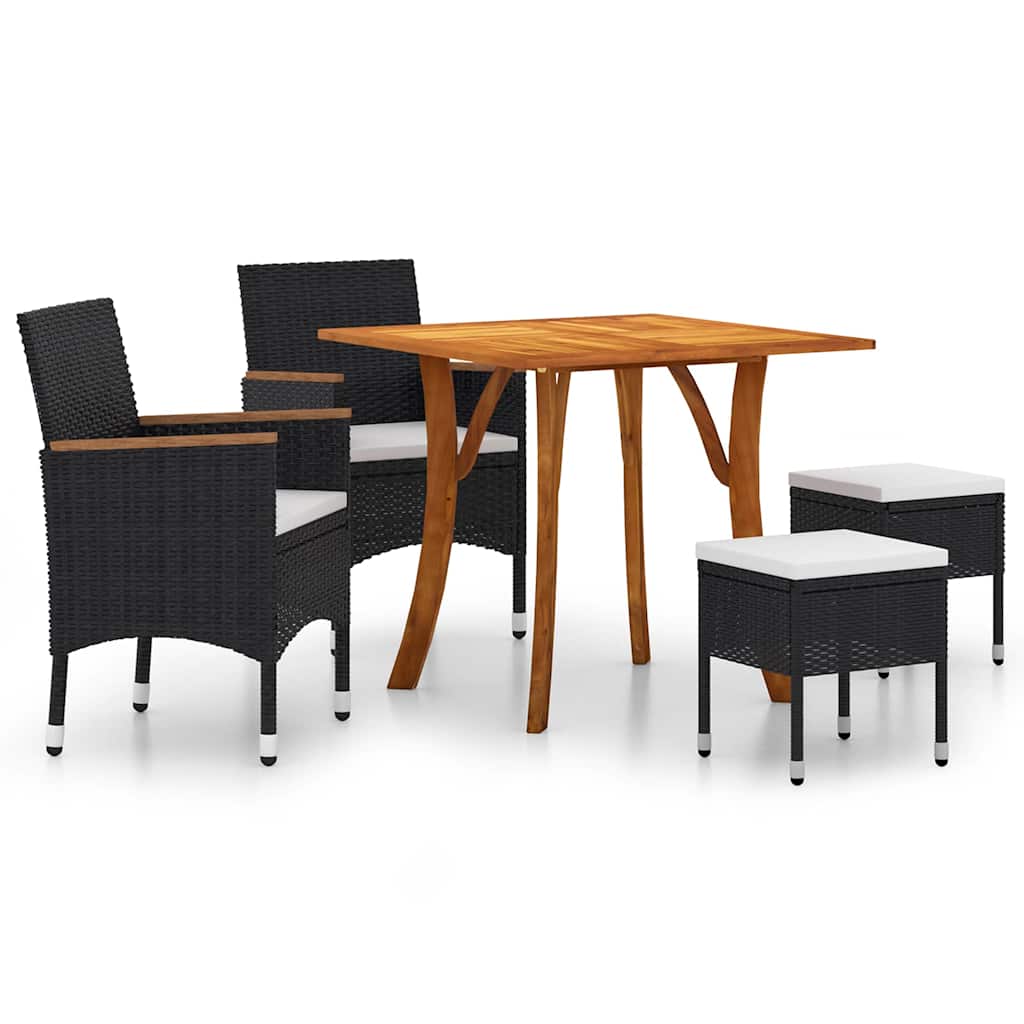 vidaXL 5-delige Tuinset zwart