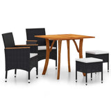 vidaXL 5-delige Tuinset zwart