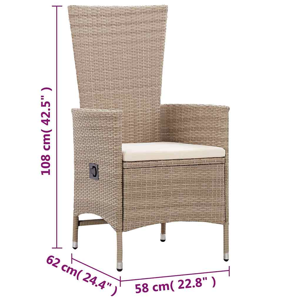 vidaXL 5-piece Garden Dining Set beige