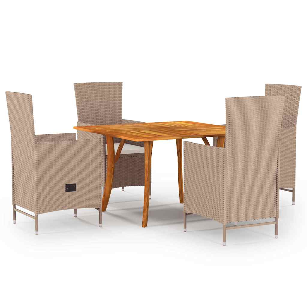 vidaXL 5-piece Garden Dining Set beige