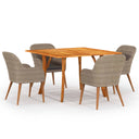vidaXL 5-piece Garden Dining Set Brown