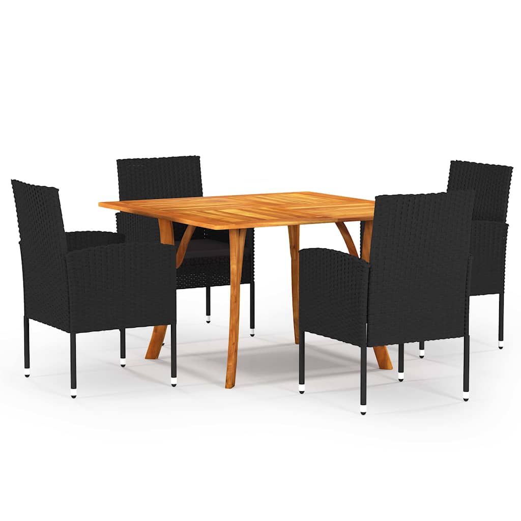 vidaXL 5-piece Garden Dining Set Dark Black