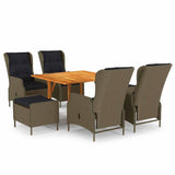 vidaXL 7-Piece Garden Dining Set Brown