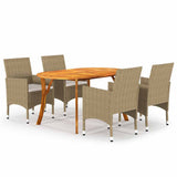vidaXL 5-delige Tuinset zwart