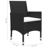 vidaXL 5-delige Tuinset zwart