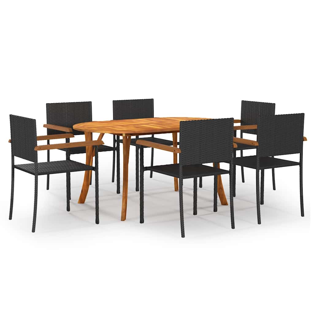 vidaXL 5-delige Tuinset zwart