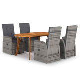 vidaXL 5-piece Garden Dining Set Grey