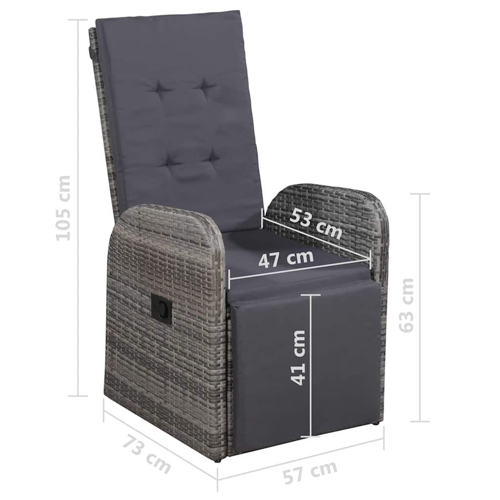 vidaXL 5-piece Garden Dining Set Grey