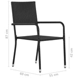 vidaXL 5-delige Tuinset zwart