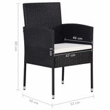 vidaXL 5-delige Tuinset zwart