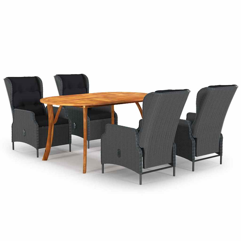 vidaXL 5-piece Garden Dining Set dark grey
