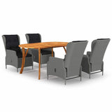 vidaXL 5-piece Garden Dining Set dark grey