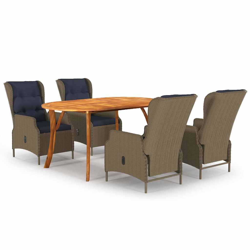 vidaXL 5-piece Garden Dining Set dark grey