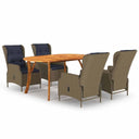 vidaXL 5-piece Garden Dining Set dark grey