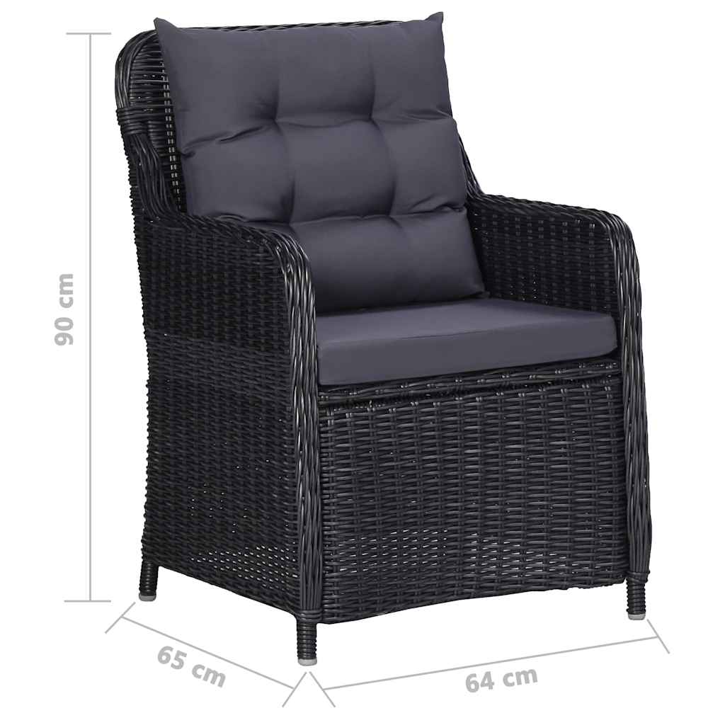 vidaXL 5-delige Tuinset zwart