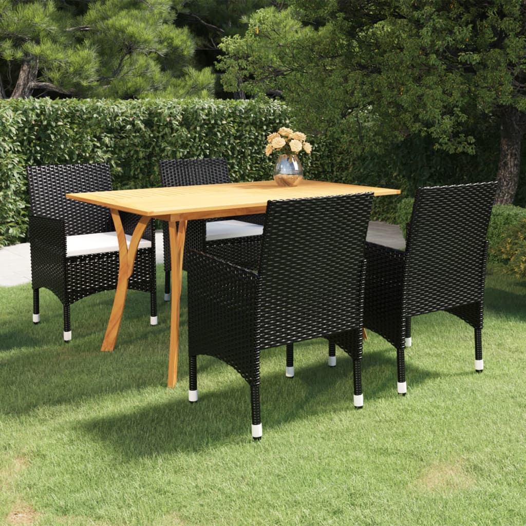 vidaXL 5-delige Tuinset zwart