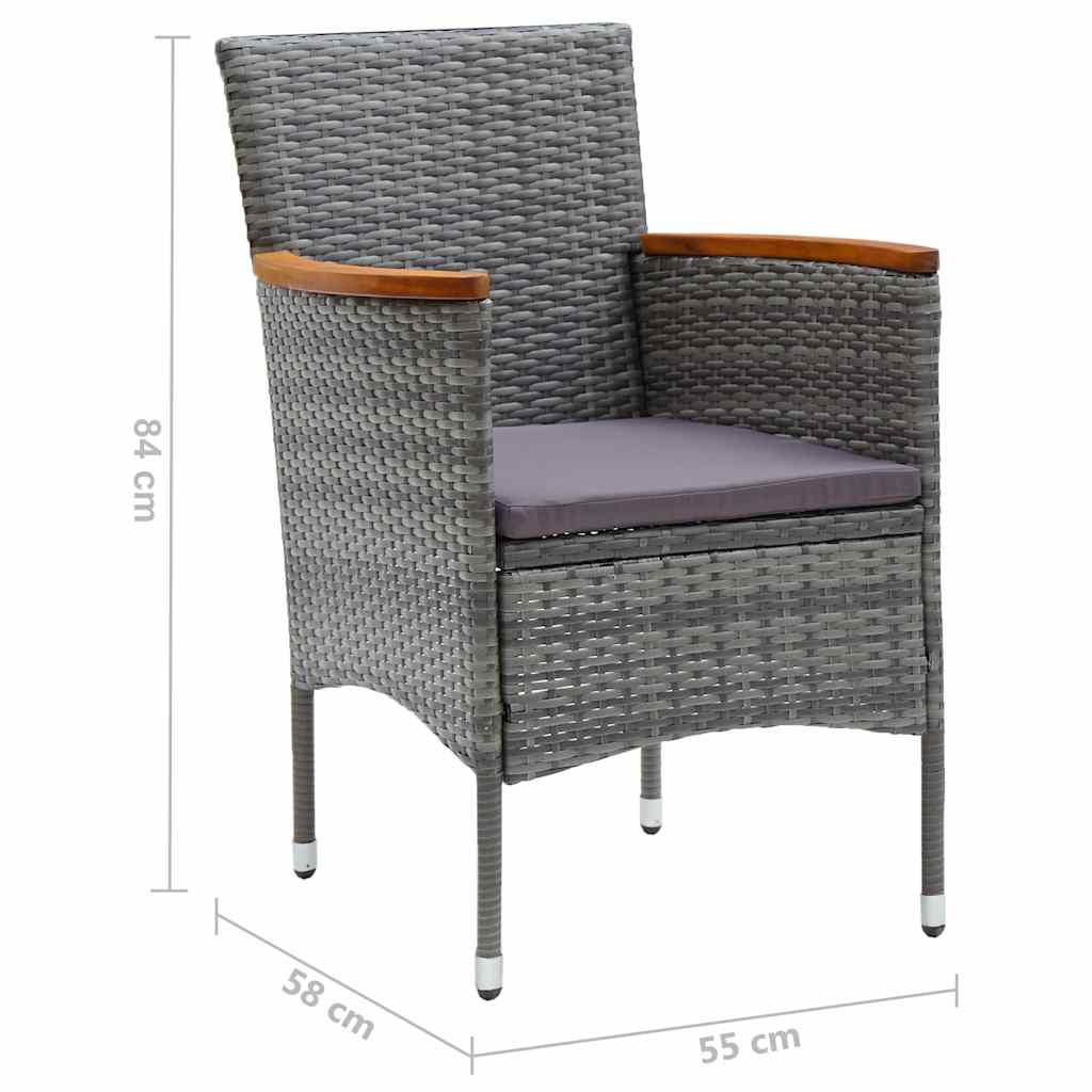 vidaXL 5-delige Tuinset zwart