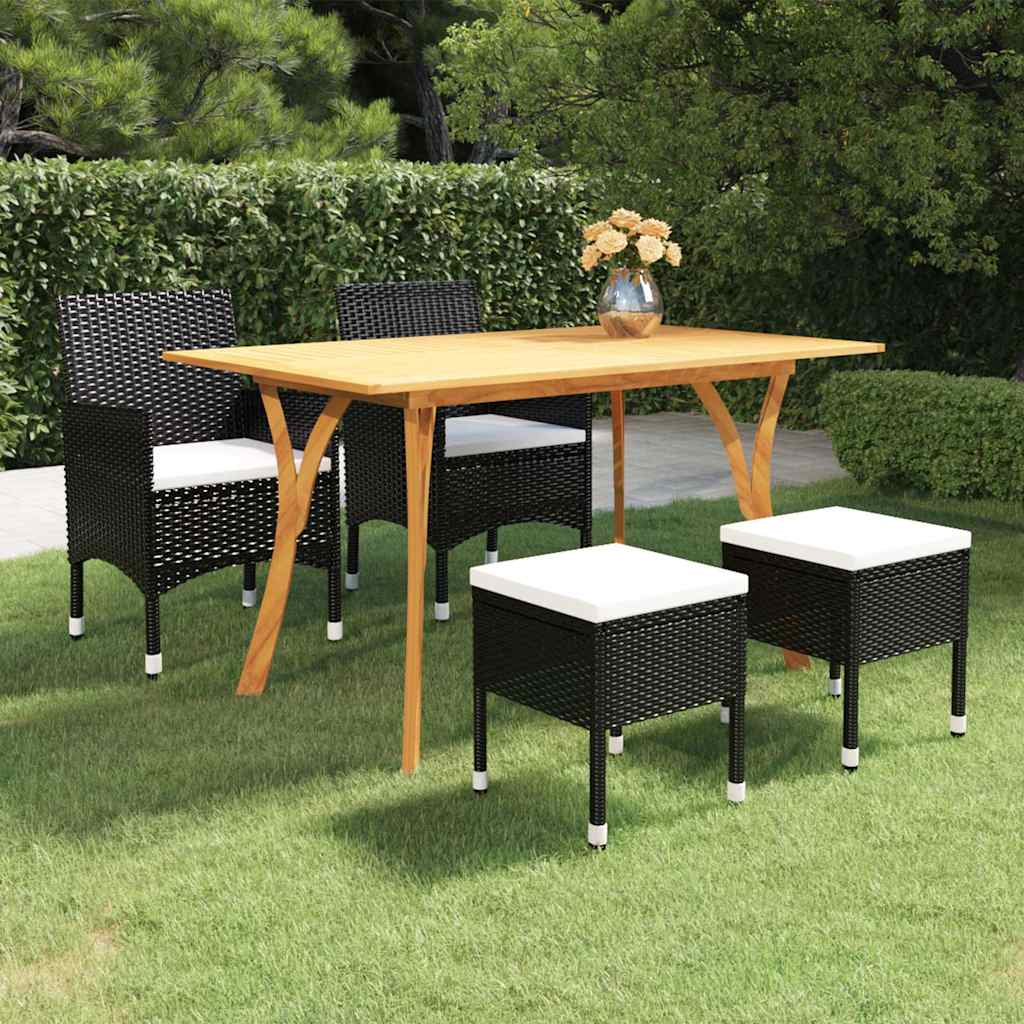 vidaXL 5-delige Tuinset zwart