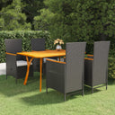 vidaXL 5-delige Tuinset zwart