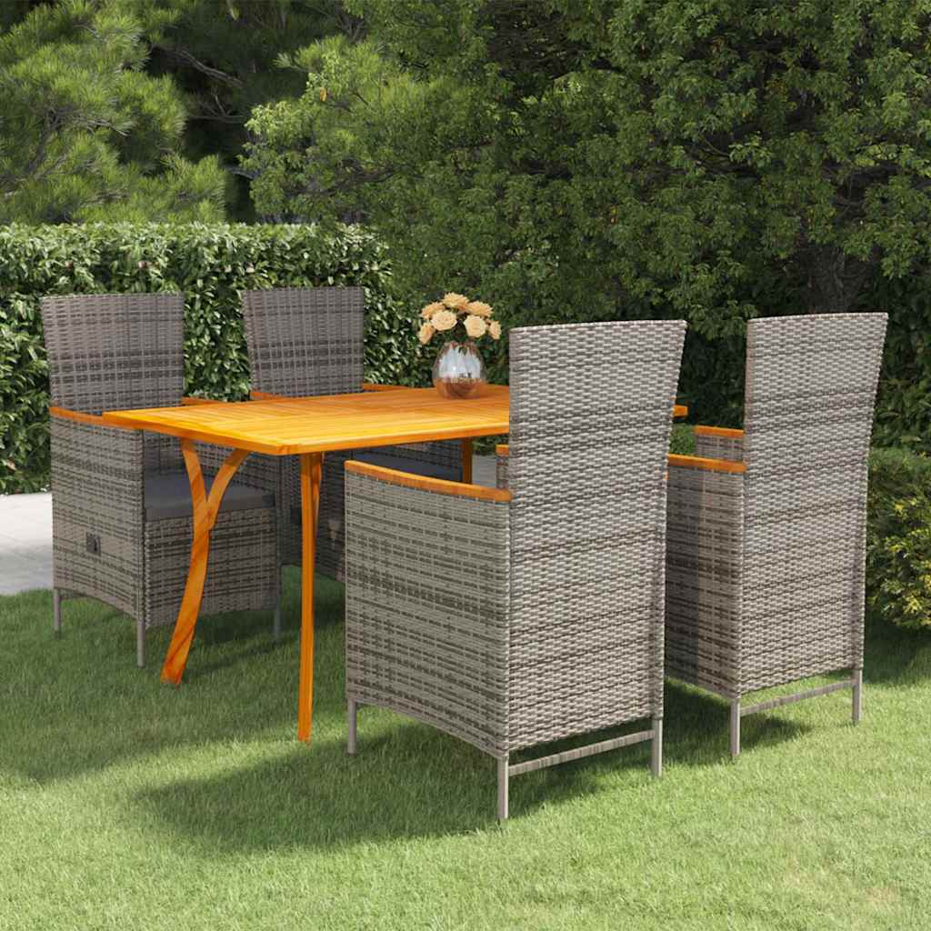 vidaXL 5-delige Tuinset zwart