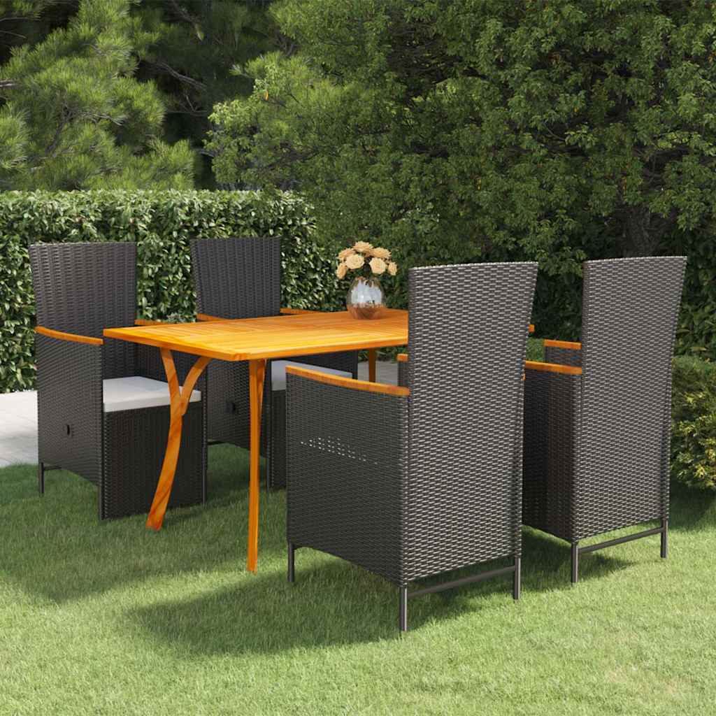 vidaXL 5-delige Tuinset zwart