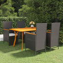 vidaXL 5-delige Tuinset zwart