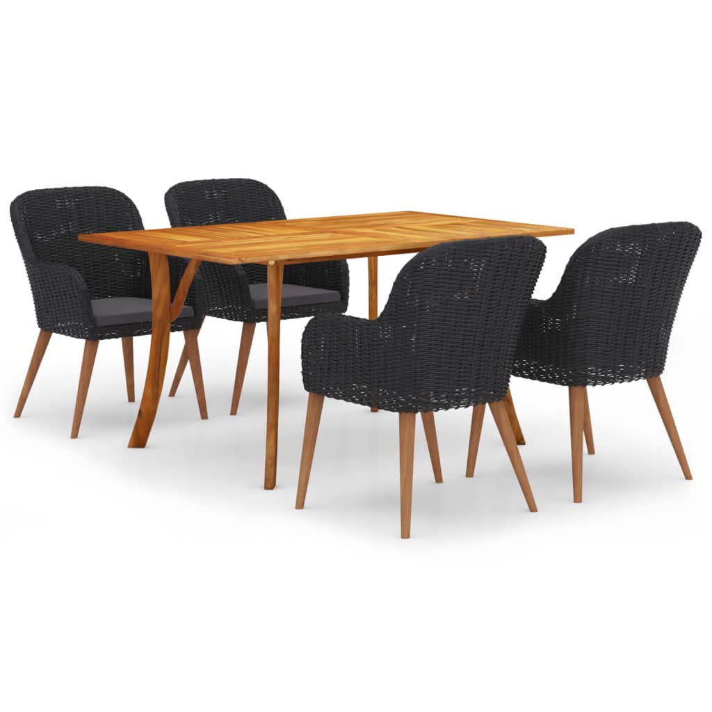 vidaXL 5-delige Tuinset zwart