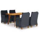 vidaXL 5-piece Garden Dining Set light grey