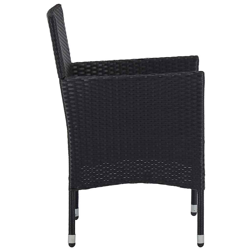 vidaXL 3-delige Tuinset zwart
