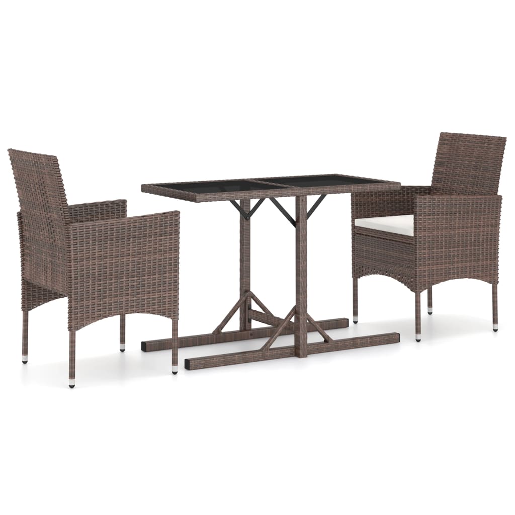 vidaXL 3-Piece Garden Lounge Set Brown