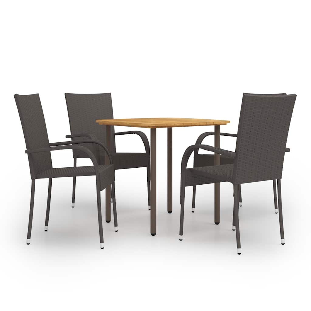 vidaXL 3-Piece Garden Dining Set Poly Rattan Brown