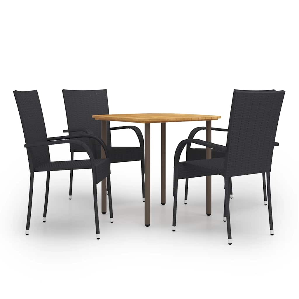 vidaXL 3-Piece Garden Dining Set Poly Rattan Brown