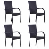 vidaXL 3-Piece Garden Dining Set Poly Rattan Brown