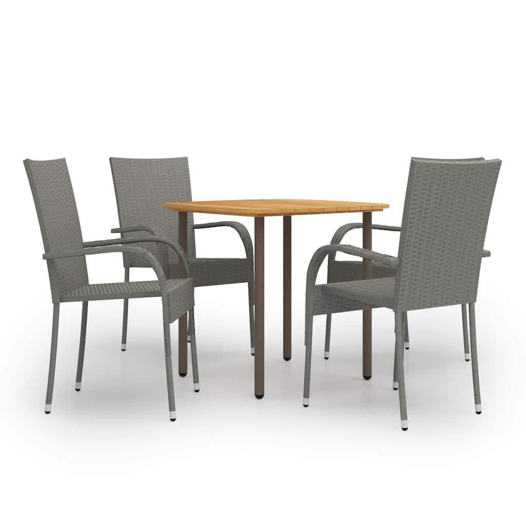 vidaXL 3-Piece Garden Dining Set Poly Rattan Brown