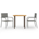 vidaXL 3-delige Tuinset poly rattan zwart